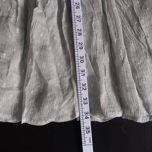 Free People Ella Tiered‎ Midi Skirt Size 0 Sky Blue Smocked Beaded Boho NWT - Picture 9 of 9